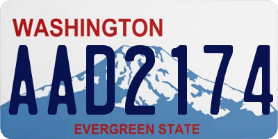 WA license plate AAD2174