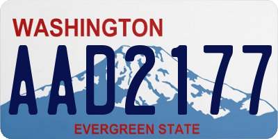 WA license plate AAD2177