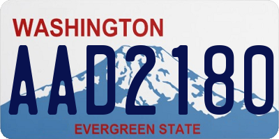 WA license plate AAD2180