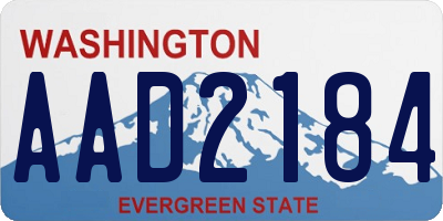 WA license plate AAD2184