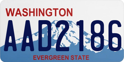 WA license plate AAD2186