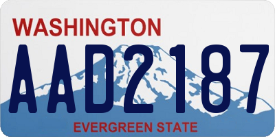 WA license plate AAD2187