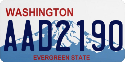 WA license plate AAD2190