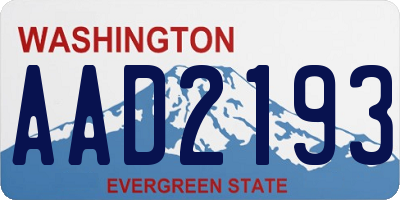 WA license plate AAD2193