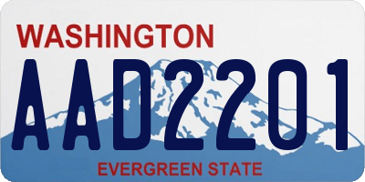 WA license plate AAD2201