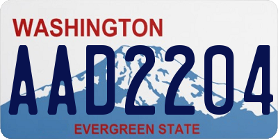 WA license plate AAD2204