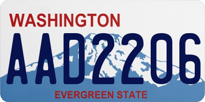 WA license plate AAD2206
