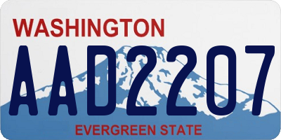 WA license plate AAD2207
