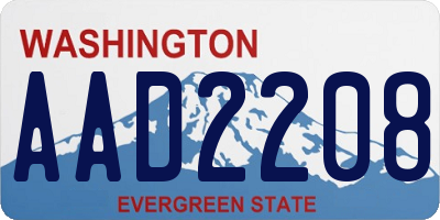 WA license plate AAD2208