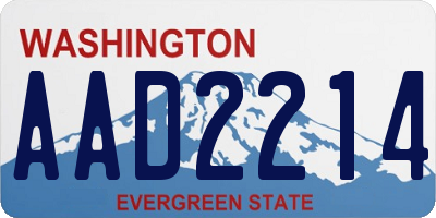 WA license plate AAD2214