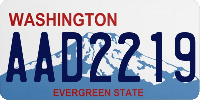 WA license plate AAD2219
