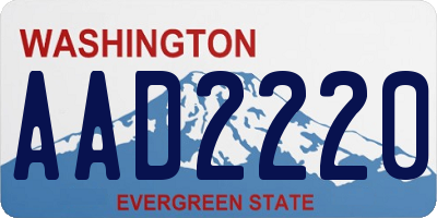 WA license plate AAD2220