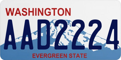 WA license plate AAD2224