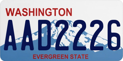 WA license plate AAD2226