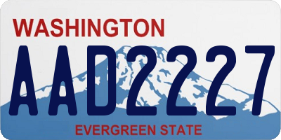 WA license plate AAD2227