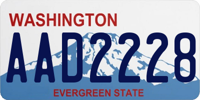 WA license plate AAD2228