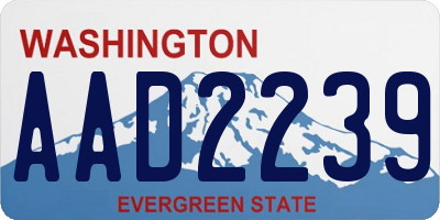 WA license plate AAD2239