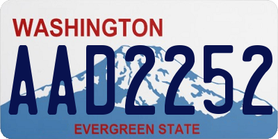 WA license plate AAD2252