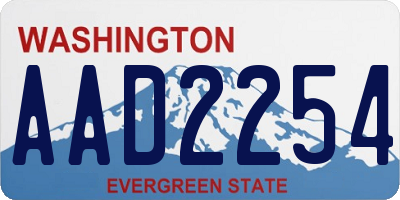 WA license plate AAD2254