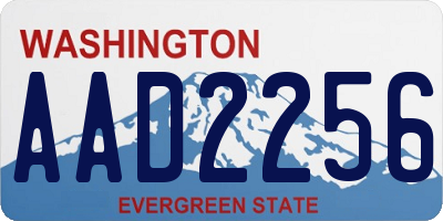 WA license plate AAD2256