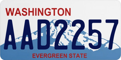 WA license plate AAD2257