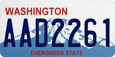 WA license plate AAD2261