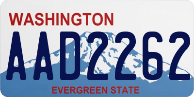 WA license plate AAD2262