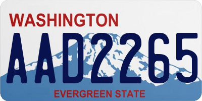 WA license plate AAD2265