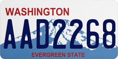 WA license plate AAD2268