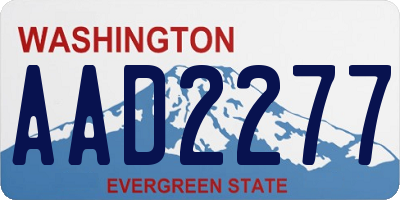 WA license plate AAD2277