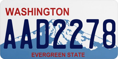 WA license plate AAD2278
