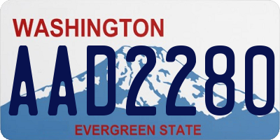 WA license plate AAD2280