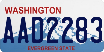 WA license plate AAD2283