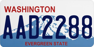 WA license plate AAD2288