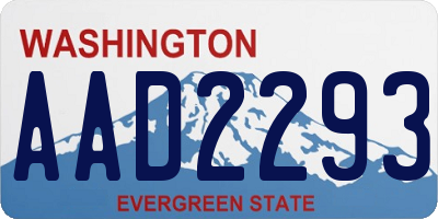 WA license plate AAD2293