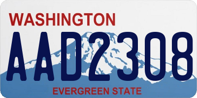 WA license plate AAD2308