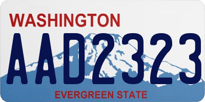 WA license plate AAD2323