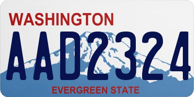 WA license plate AAD2324