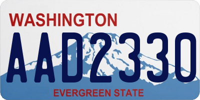WA license plate AAD2330