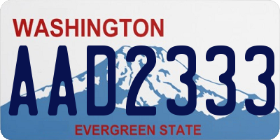 WA license plate AAD2333