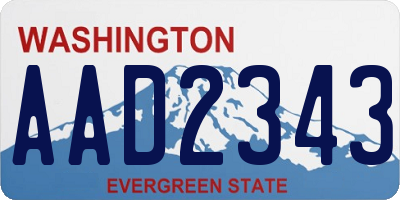WA license plate AAD2343