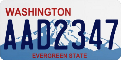 WA license plate AAD2347