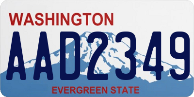 WA license plate AAD2349