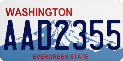 WA license plate AAD2355