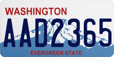 WA license plate AAD2365