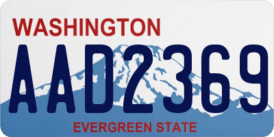 WA license plate AAD2369