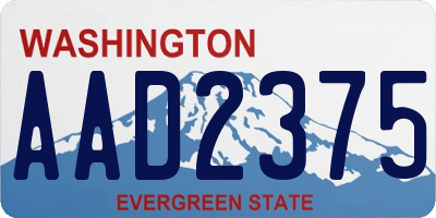 WA license plate AAD2375