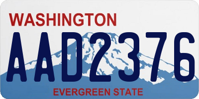 WA license plate AAD2376
