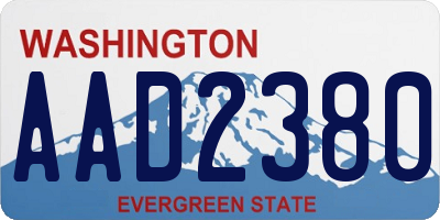 WA license plate AAD2380