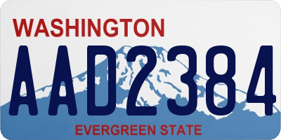 WA license plate AAD2384